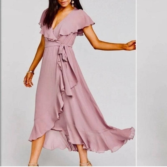 Show me your mumu Jess ruffle midi dress - Picture 1 of 5